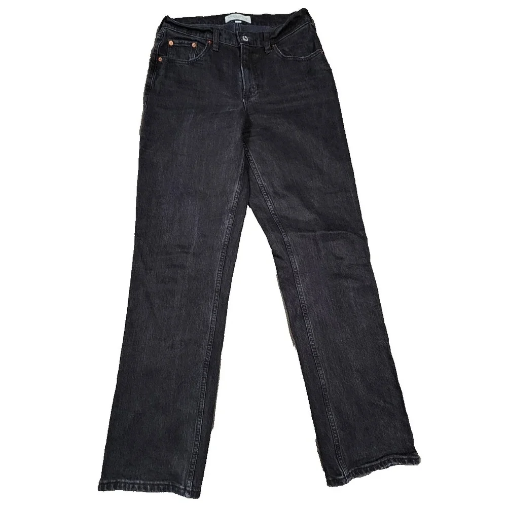 Abercrombie & Fitch Black The 90's Straight‎ Mid Rise Jeans Size 27/4